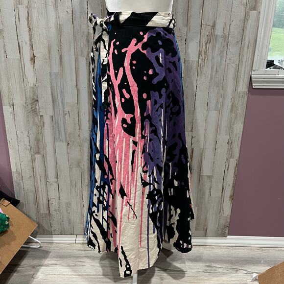 Belma 100% Cotton Sea Coral Boho True Wrap Midi Maxi Skirt Canvas Free Size OS - Picture 1 of 8